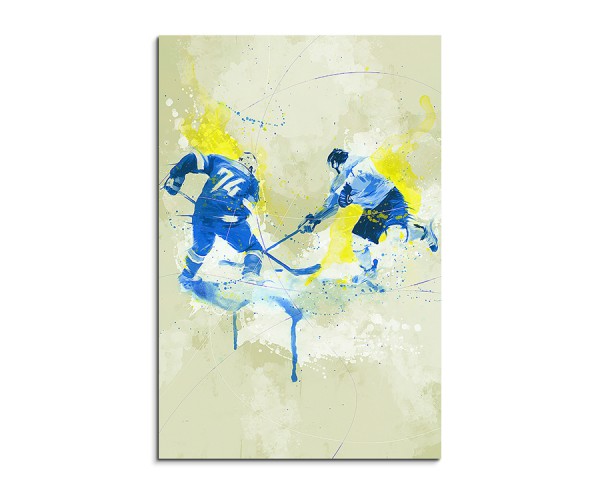 Eishockey II 90x60cm SPORTBILDER Paul Sinus Art Splash Art Wandbild Aquarell Art