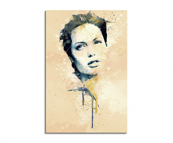 Angelina Jolie IV Aqua 90x60cm Wandbild Aquarell Art