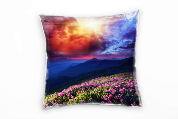 Landschaft, bunt, Sonnenuntergang, Wolken, Ukraine Deko Kissen 40x40cm für Couch Sofa Lounge Zierkis