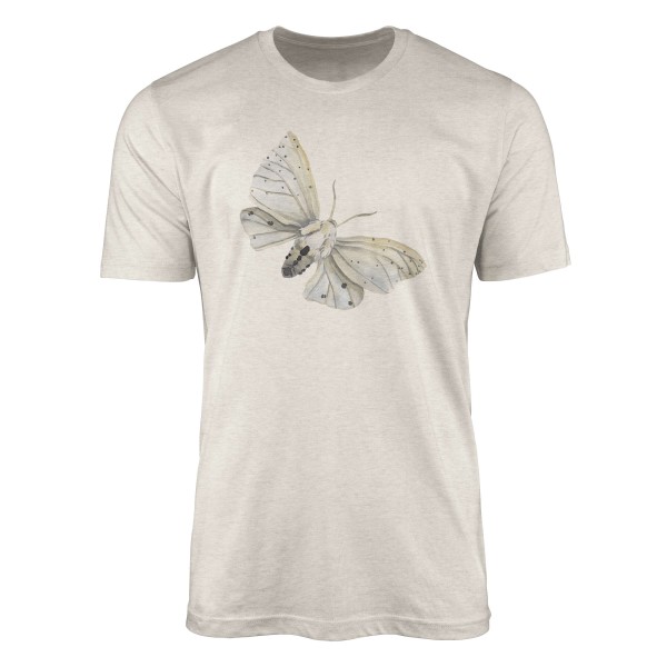 Herren Shirt 100% Bio-Baumwolle T-Shirt Aquarell Motiv Motte Farbe Nachhaltig Organic Ökomode
