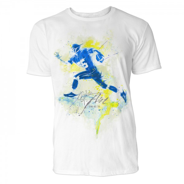 American Football Sprint Sinus Art ® T-Shirt Crewneck Tee with Frontartwork