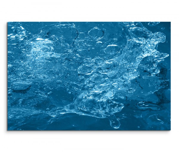 120x80cm Wandbild Wasser Luftblasen abstrakt Hintergrund blau