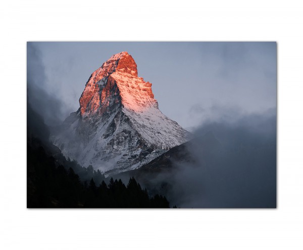 120x80cm Matterhorn Berg Nebel Morgengrauen