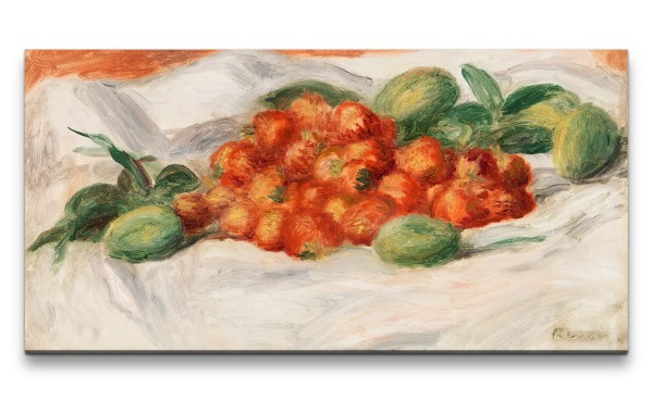 Remaster 120x60cm Pierre-Auguste Renoir weltberühmtes Wandbild Impressionismus Strawberries and Almo