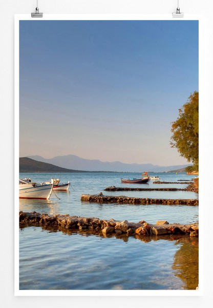 60x90cm Landschaftsfotografie Poster Griechische Küste
