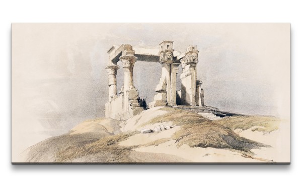 Remaster 120x60cm Alter ägyptischer Tempel schöne Illustration Kunstvoll