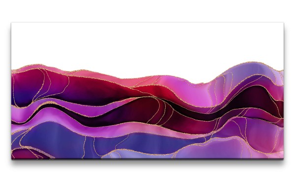 Leinwandbild 120x60cm Schöne Farben Abstrakt Dekorativ Kunstvoll Wellen