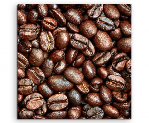 Food-Fotografie – Geröstete Kaffeebohnen auf Leinwand