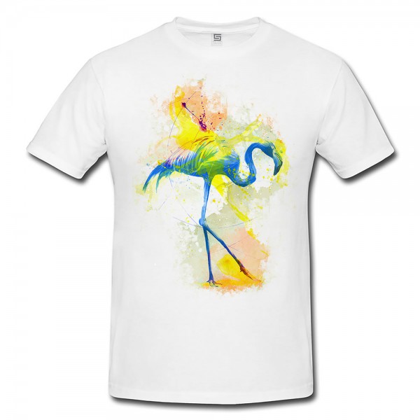 Flamingo Herren T- Shirt , Stylisch aus Paul Sinus Aquarell Color