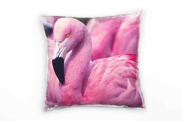Tiere, Flamingo, pink Deko Kissen 40x40cm für Couch Sofa Lounge Zierkissen