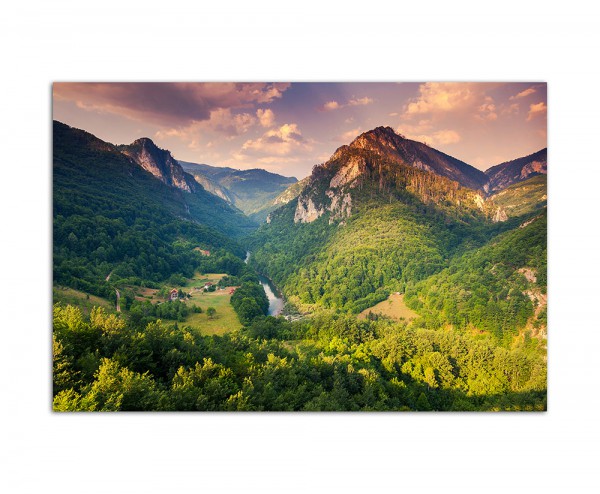 120x80cm Montenegro Gebirge Berge Wald Natur