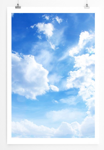 90x60cm Poster Himmel mit kleinen Wolken und Sonnenschein