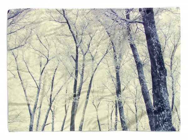 Handtuch Strandhandtuch Saunatuch Kuscheldecke mit Fotomotiv Bäume Winter Schne