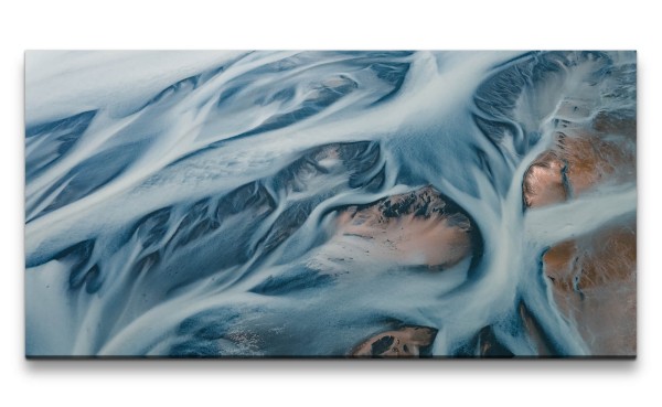 Leinwandbild 120x60cm Vogelperspektive Atemberaubend Wasser Satellitenaufnahme Erde