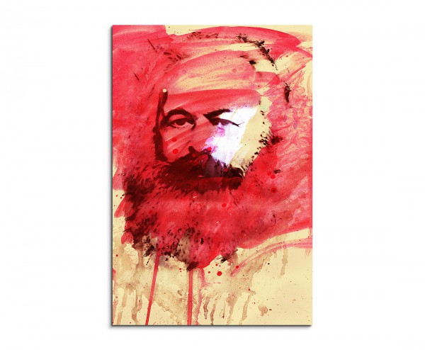Karl Marx 90x60cm Aquarell Art Leinwandbild