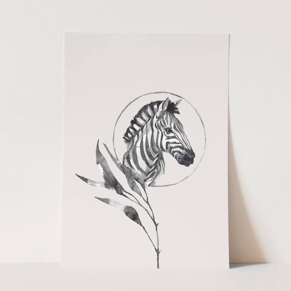 Wandbild Tier Motiv Zebra Wasserfarben Kunstvoll Aquarell