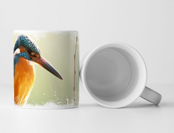 Tasse Geschenk Tierfotografie – Schöner Eisvogel auf Ast