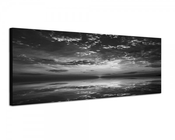 150x50cm Meer Sonnenuntergang Wolken Reflexion