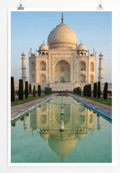 60x90cm Architekturfotografie Poster Taj Mahal Mausoleum in Indien