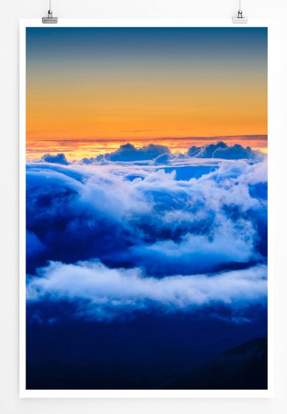 Landschaftsfotografie 60x90cm Poster Sonnenaufgang über Wolkenlandschaft