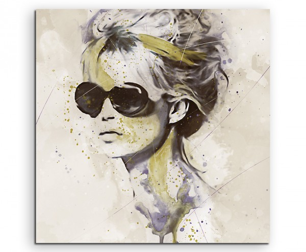 Brigitte Bardot I Splash 60x60cm Kunstbild als Aquarell auf Leinwand