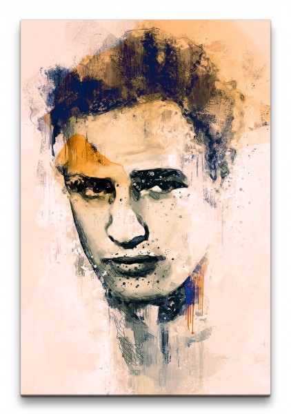 Marlon Brando Porträt Abstrakt Kunst Schauspieler Filmlegende 60x90cm Leinwandbild