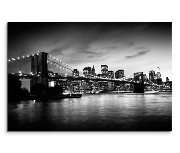 120x80cm Wandbild Manhattan Brooklyn Bridge Skyline Sonnenuntergang