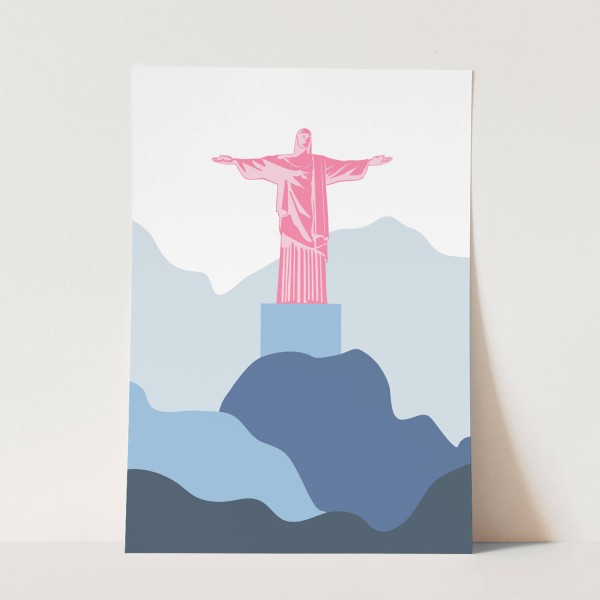 Rio de Janeiro Statue Cristo abstrakte Illustration Dekorativ