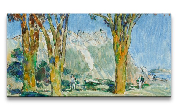 Remaster 120x60cm Frederick Childe Hassam berühmtes Wandbild Castle Island Bäume Küste Natur