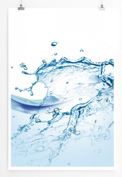 Hellblaue Wasserspritzer 60x90cm Poster