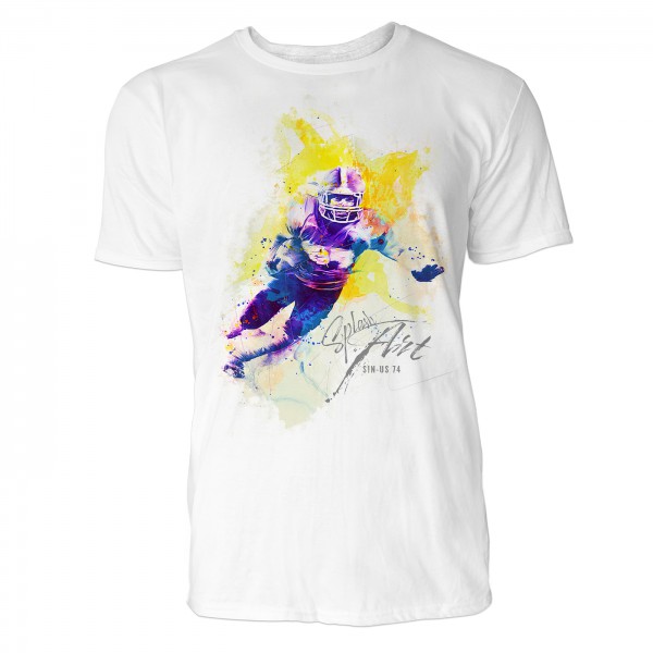 American Football Front Sinus Art ® T-Shirt Crewneck Tee with Frontartwork