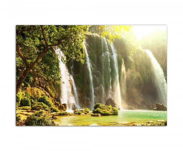 120x80cm Vietnam Wasserfall Natur Bäume Moos