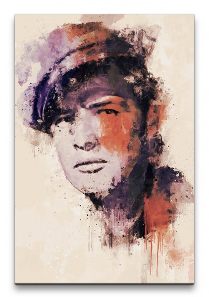 Marlon Brando Porträt Abstrakt Kunst Filmstar Legende 60x90cm Leinwandbild
