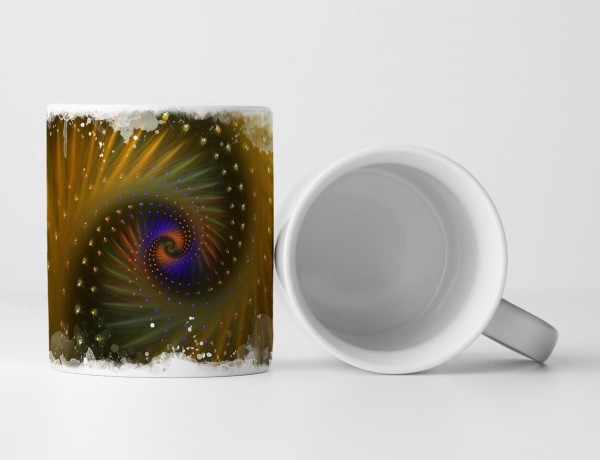 Tasse Geschenk Digitale Grafik – Pfauenauge Spiralen