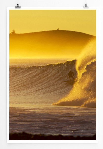 90x60cm Poster Surferwelle in Kaikoura Neuseeland