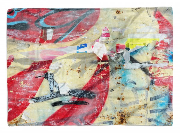 Handtuch Strandhandtuch Saunatuch Kuscheldecke mit Fotomotiv Wandstruktur Farbenfroh Abst