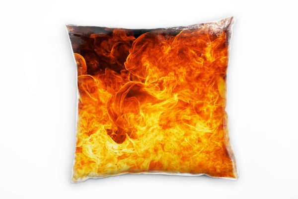 Macro, orange, rot, Flamen, Feuer Deko Kissen 40x40cm für Couch Sofa Lounge Zierkissen