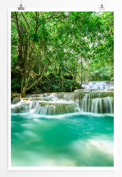 Naturfotografie  Tropischer Wasserfall Huay Mae Khamin 60x90cm Poster