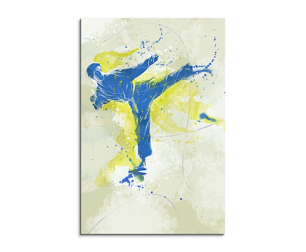 Karate I 90x60cm SPORTBILDER Paul Sinus Art Splash Art Wandbild Aquarell Art