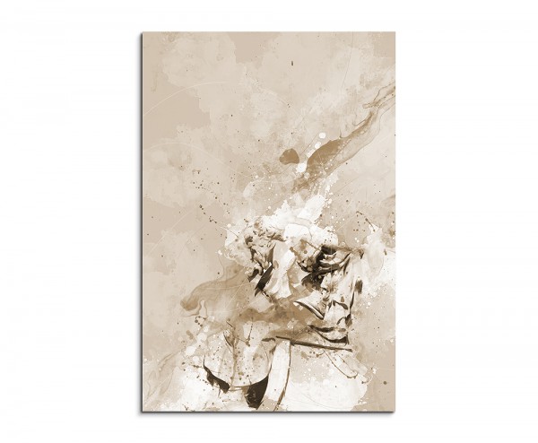 Sokrates I 90x60cm Aquarell Art Leinwandbild Sepia