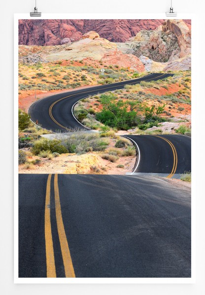 90x60cm Poster Autobahn im Tal bei Las Vegas Nevada USA