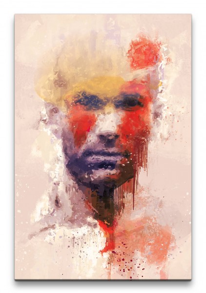 Zidane Porträt Abstrakt Kunst Fußballlegende Fußballstar Frankreich 60x90cm Leinwandbild