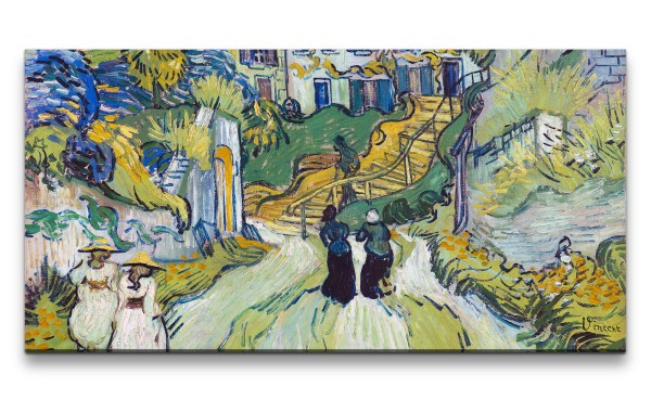 Remaster 120x60cm Vincent van Gogh's Stairway at Auvers Farbenfroh Berühmtes Wandbild Zeitlos