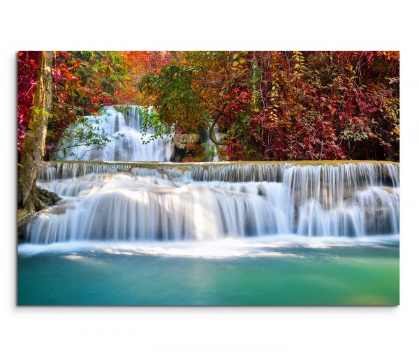 120x80cm Wandbild Thailand Wald Hui Mae Khamin Wasserfall Natur