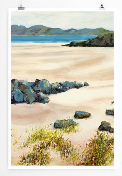 60x90cm Bild eines Strands in Autbea Wester Ross Schottisches Hochland