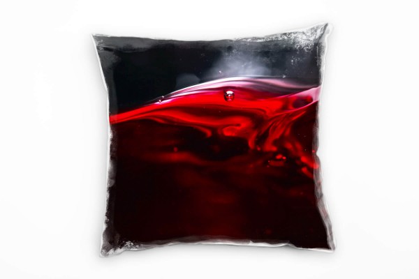 Abstrakt, Wein, Flüssigkeit, rot Deko Kissen 40x40cm für Couch Sofa Lounge Zierkissen