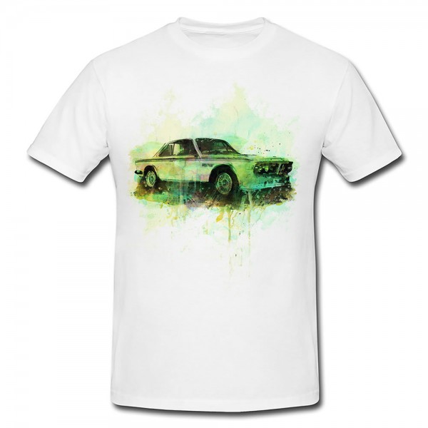 BMW E9 Premium Herren und Damen T-Shirt Motiv aus Paul Sinus Aquarell
