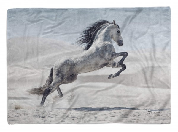 Handtuch Strandhandtuch Saunatuch Kuscheldecke mit Tiermotiv arabisches Pferd K