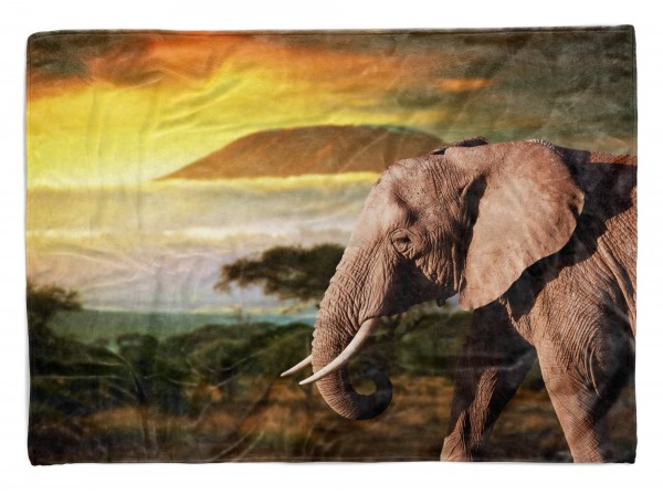 Handtuch Strandhandtuch Saunatuch Kuscheldecke mit Tiermotiv Elefant Afrika Kil