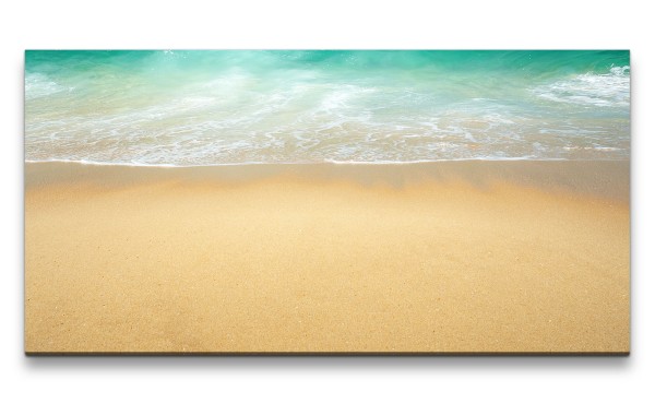 Leinwandbild 120x60cm Strand Meer Sand Minimal Kunstvoll Dekorativ
